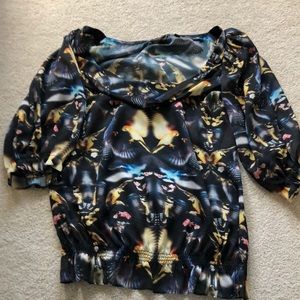 Ted Baker crepe top with bird detail